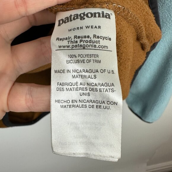 Patagonia Women's Lightweight Synchilla Fleece Snap-T Pullover XS Blue Brown - Picture 6 of 8